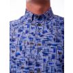 Culture Amsterdam overhemd b.d. blauw print 