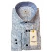 Fortunato Clooney slim fit mini streepjes wit blue 