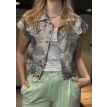 Sunset Jacky gilet jacquard blue/mint 