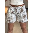 Sunset Lia short modal print ecru/bruin 