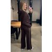 Sequoia Paris sweat pants wide strip bruin/taupe 