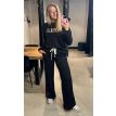 Sequoia Paris sweat pants wide stripe zwart bruin 