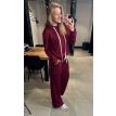 Sequoia Paris sweat pants wide stripe bordeaux zwart 