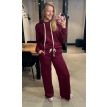 Sequoia Paris sweat pants wide stripe bordeaux zwart 