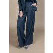 Only M Tall Eva pant wide pleats lurex stripe navy 