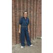 Only M Tall Eva pant wide pleats lurex stripe navy 