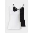 Vero Moda Tall Inge lace singlet 2 pack black and white 