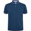 North Enok polo contrast kraag petrol blue 