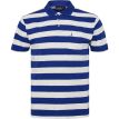 North Bob polo ss cobalt blue striped 