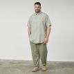 North Bart linen shirt melange 0660 olive green 