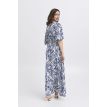 B Young Mjoella v-neck maxi dress blue paisly 