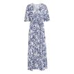 B Young Mjoella v-neck maxi dress blue paisly 