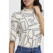 B Young Soara highneck tee print birch outline geo 