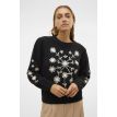 Vero Moda Tall Gaia o-neck embroidery pullover black/birch 