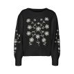 Vero Moda Tall Gaia o-neck embroidery pullover black/birch 