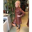 Voyar la Rue Daisy jurk vegan leather cognac 