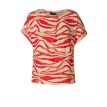 YEST Revanche shirt met plloitjes en printdark coral/be 