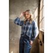 ICNK Tall Tilde blouse cotton check snowwash 306 denim 