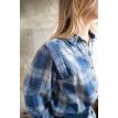 ICNK Tall Tilde blouse cotton check snowwash 306 denim 