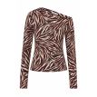 Phebe Tall Faye top a-sym print zwart rood wit 