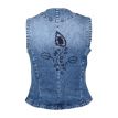 DNM Pure Grace gilet embroiderie mid blue/navy 