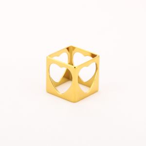 Sequoia Shawl ring square heart gold