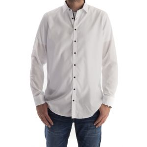 Venti Modern fit white blue stip boord