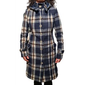 Only M Cecilia jas capu quadro blauw