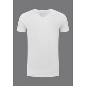 Slater Houston shirt basic fit V-neck slim white 2P