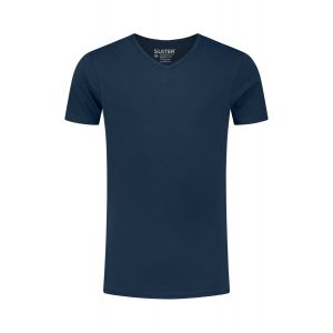 Slater Houston shirt basic fit V-neck slim navy 2P