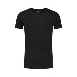 Slater Houston shirt basic fit V-neck slim black 2P