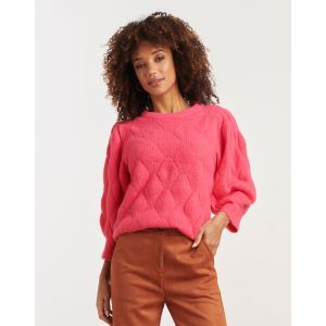 Smashed Lemon Tall Suzy knit trui 3/4 cerise