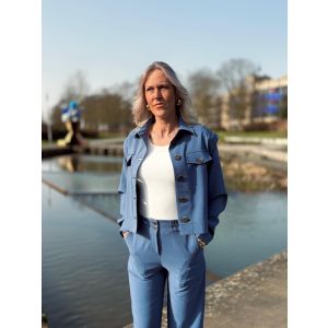 Only M Tall Kimberley jasje muffin blauw