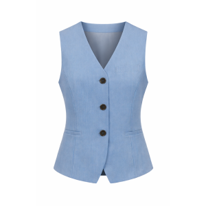 Only M Tall Ilse gilet kort jeans unito lichtblauw