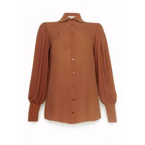 Only M Tall Yasmin blouse pofmouw crepon mokka