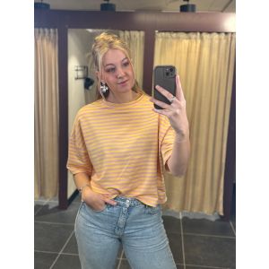 Sunset Leah stripe shirt roze/geel