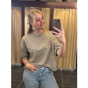 Sunset Leah stripe shirt groen/lila