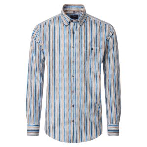 Casamoda B.D. casual fit streep beige blauw wit