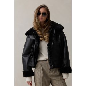 Manisa Tall Erin fluffy jack reversible black