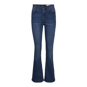 Noisy May Tall Sallie HW flare jeans med blue VI021