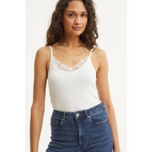 Vero Moda Tall Inge lace singlet 2 pack black and white