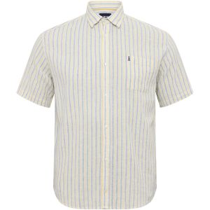 North Sunny blouse striped linen yellow