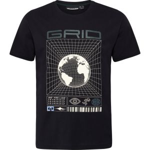 North Mick shirt printed grid denim black