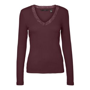Vero Moda Tall Helsinki ls deep v neck port royale