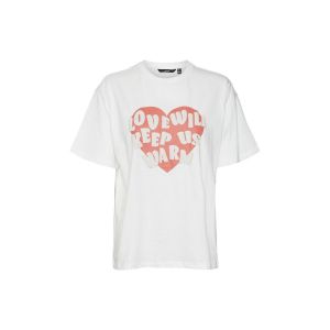 Vero Moda Tall Eia mia ss top LOVE snow white