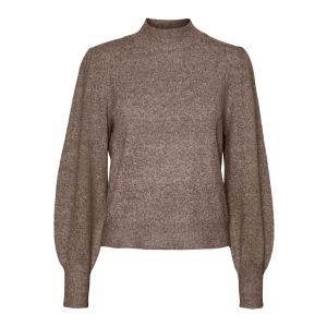 Vero Moda Tall Doffy Ls Highneck Pullover Ga Bo Tll Brown Lentil
