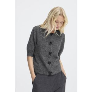B Young Omea deco cardigan dark grey melange