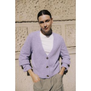 B Young Omea frill cardigan english lavender melange