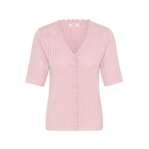B Young Mobbe rib cardigan parfait pink