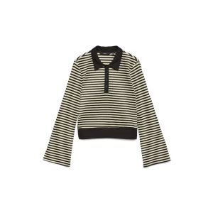 Vero Moda Tall Isabella ls polo jrs ga black birch